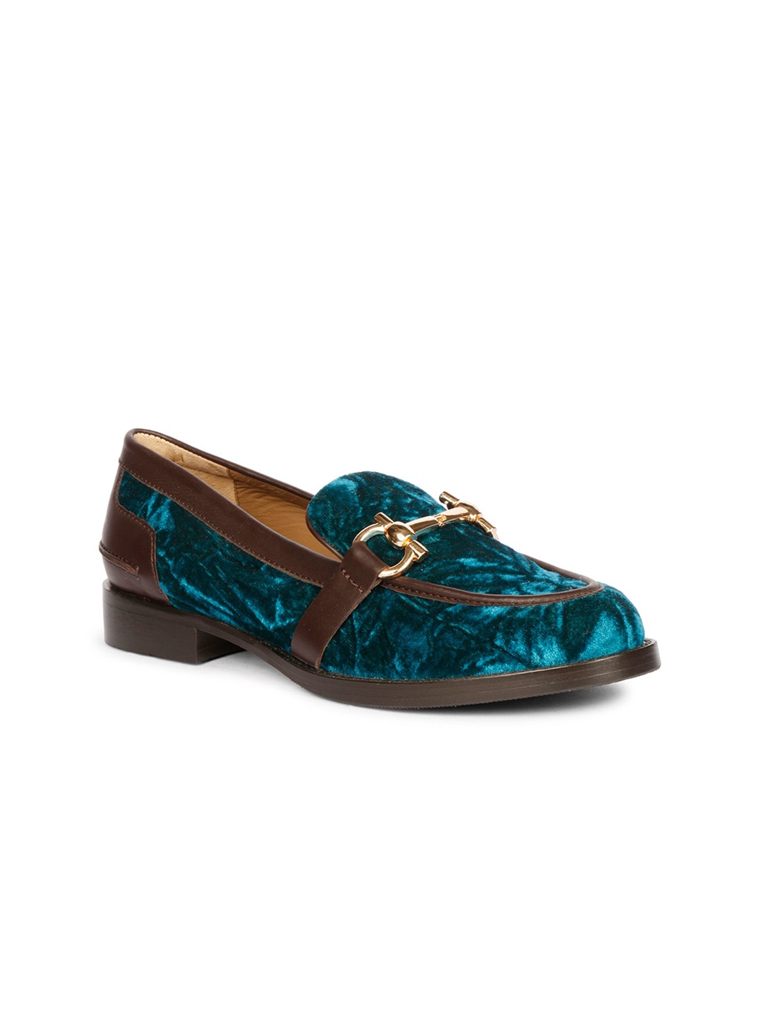 

Saint G Women Velvet Horsebit Loafers, Green
