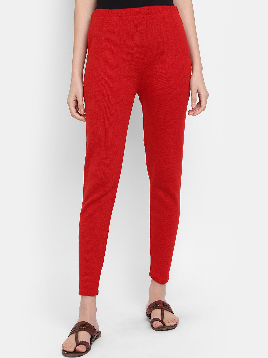 

V-Mart Cotton Ankle Length Leggings, Red