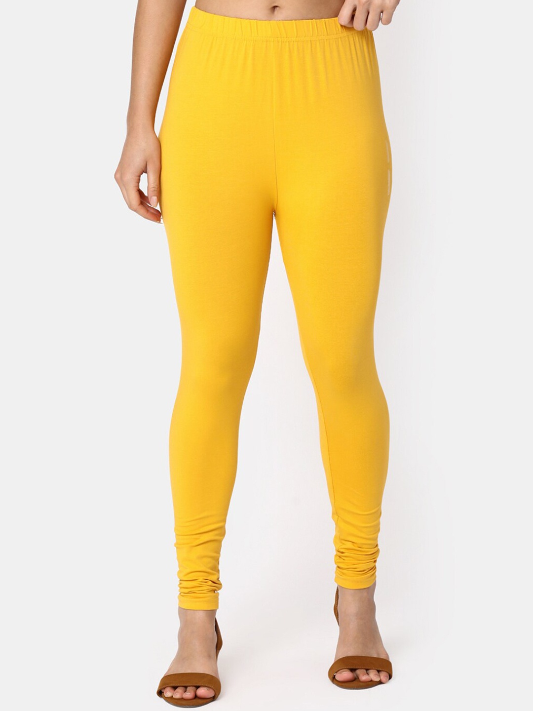

V-Mart Women Churidar-Length Leggings, Yellow