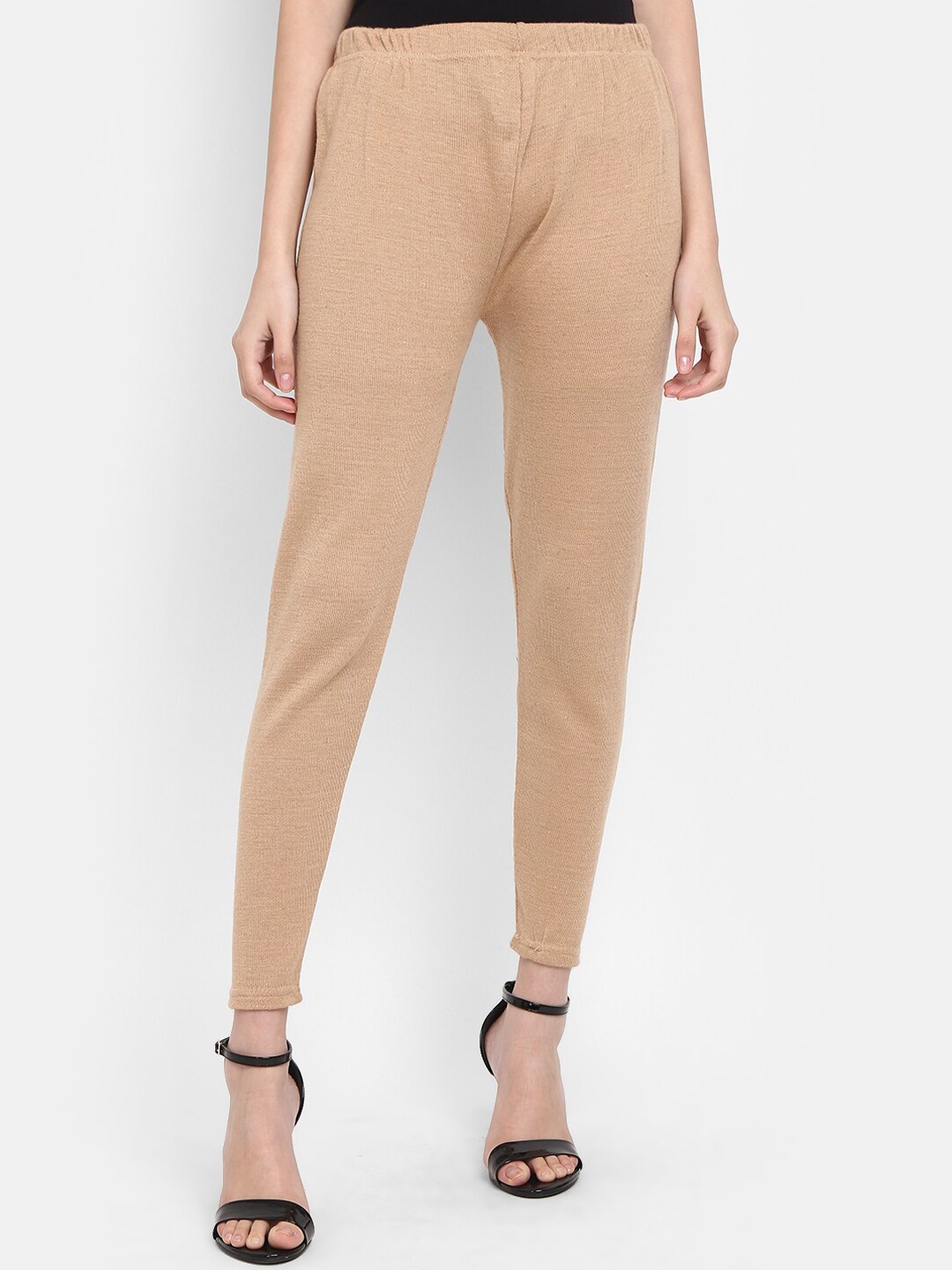 

V-Mart Cotton Ankle Length Leggings, Beige