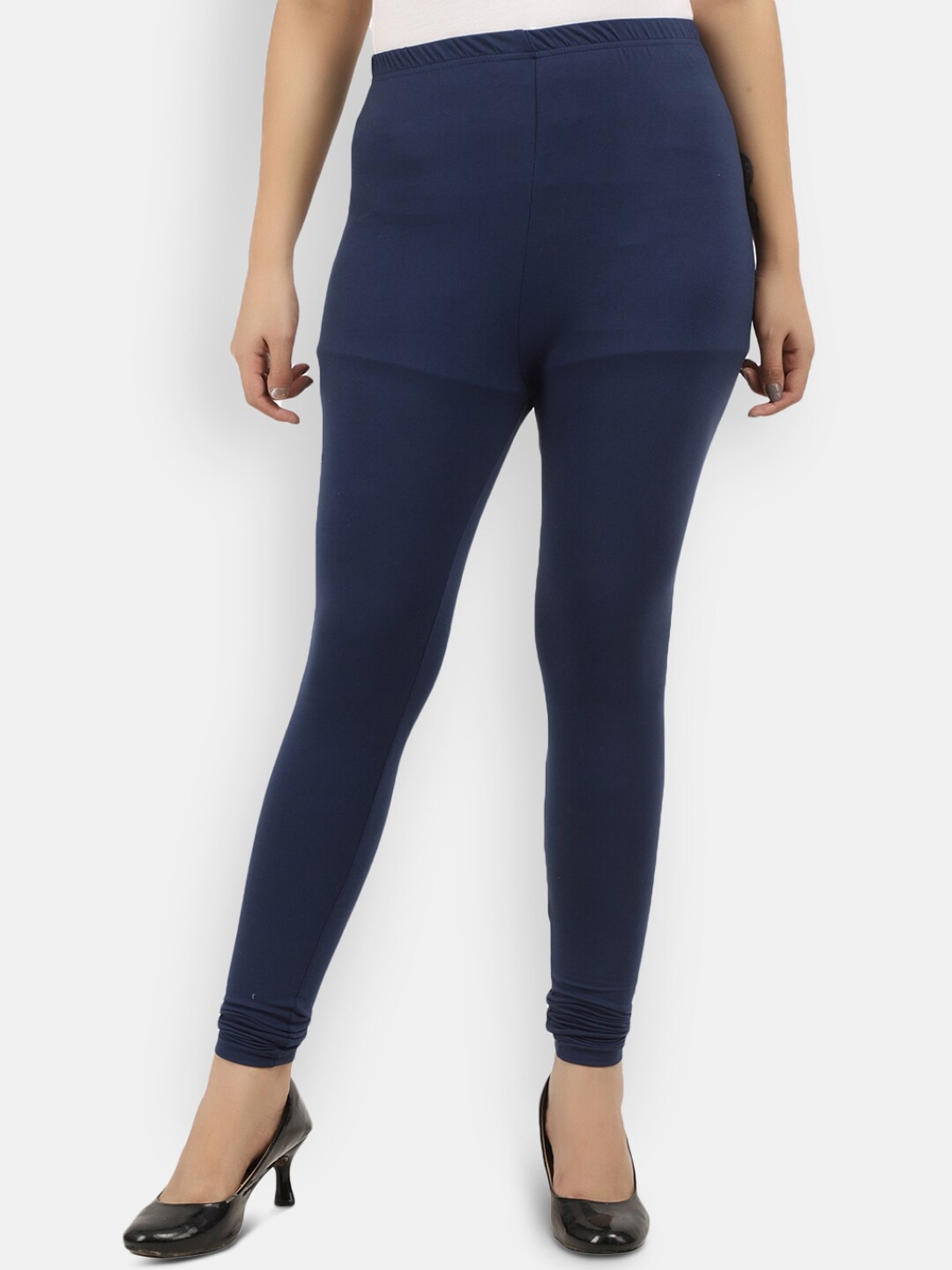 

V-Mart Cotton Churidar-Length Leggings, Blue