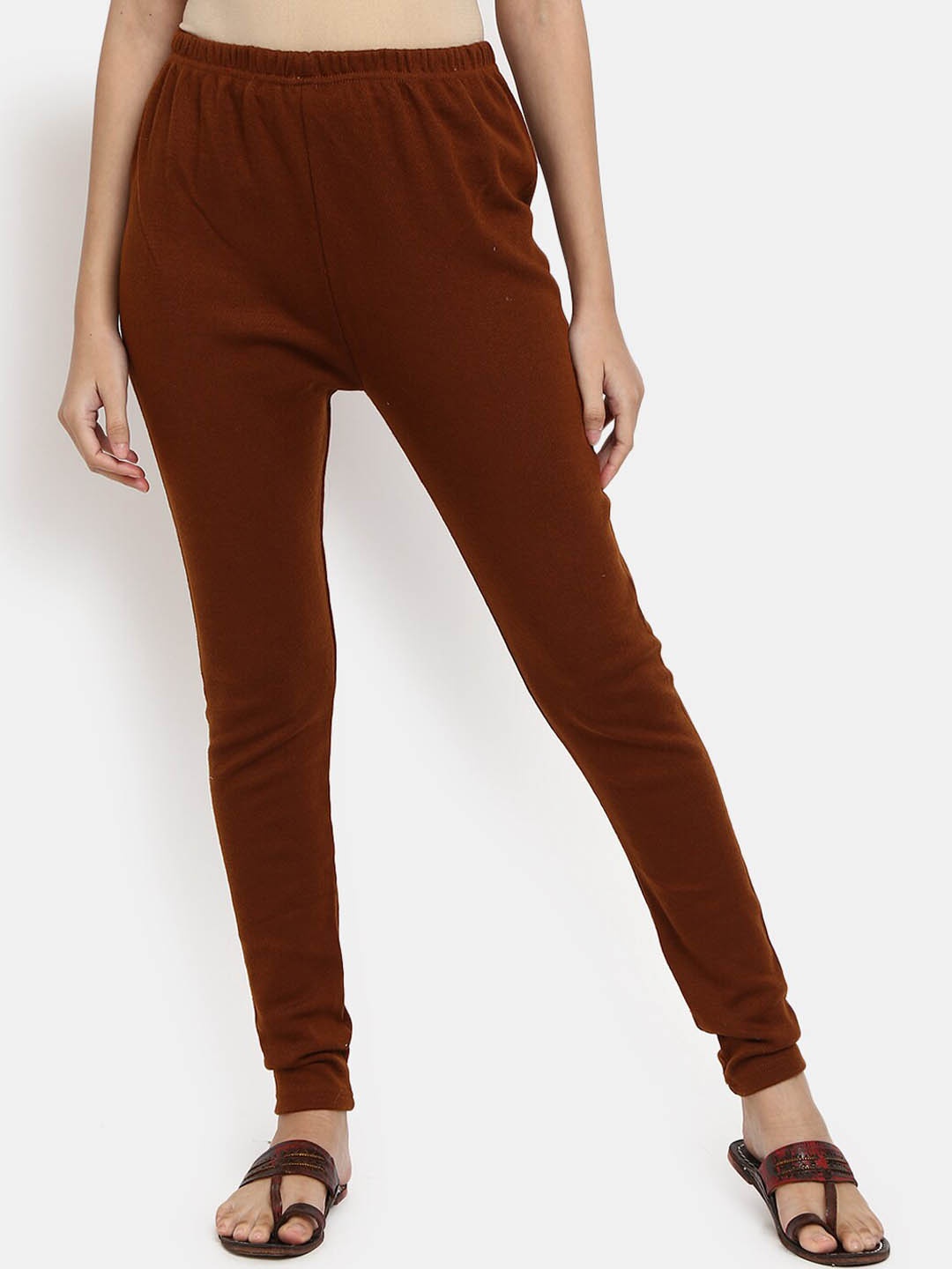 

V-Mart Ankle Length Cotton Leggings, Brown