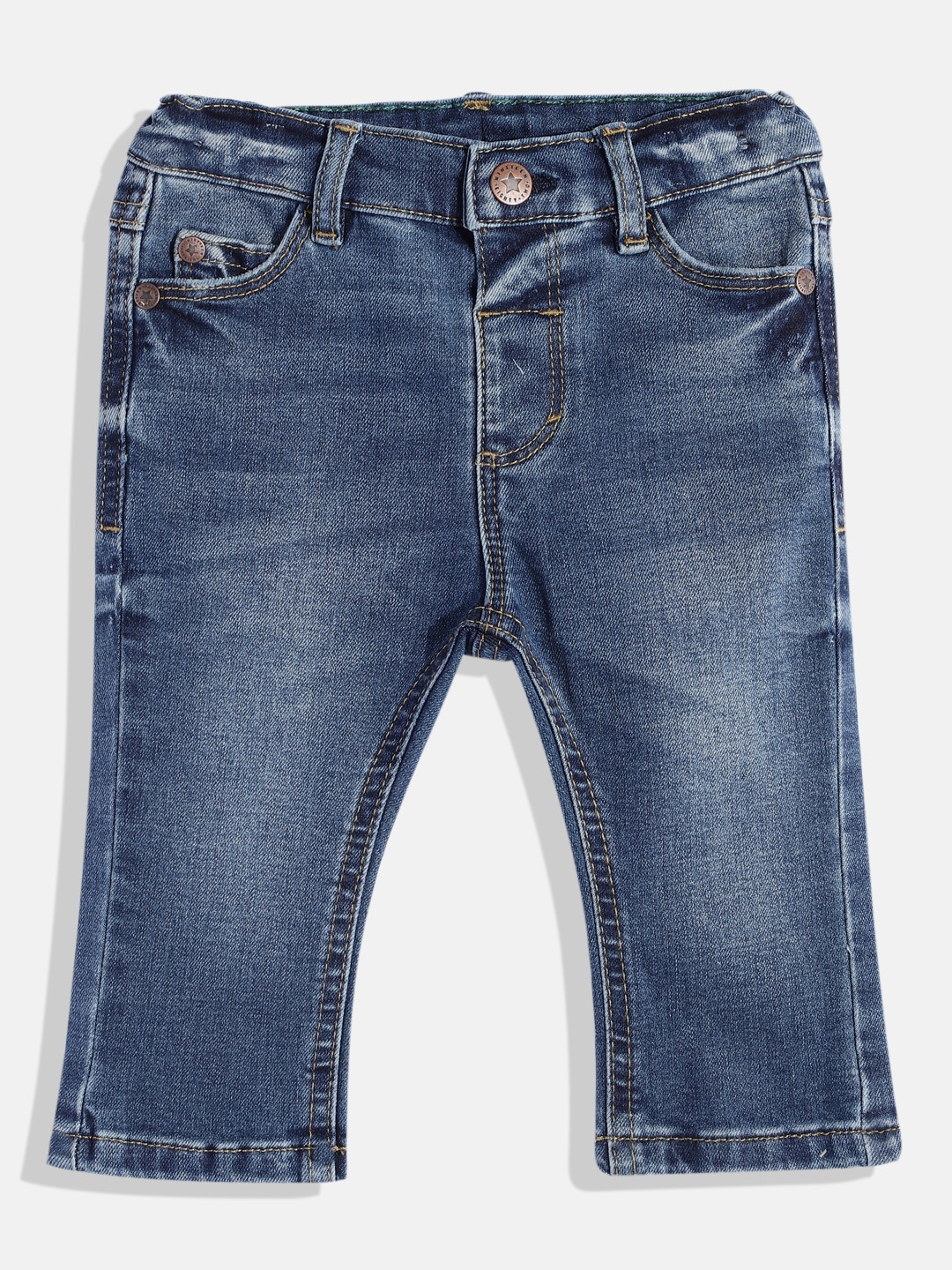 

NEXT Boys Regular Fit Mid-Rise Light Fade Stretchable Jeans, Blue