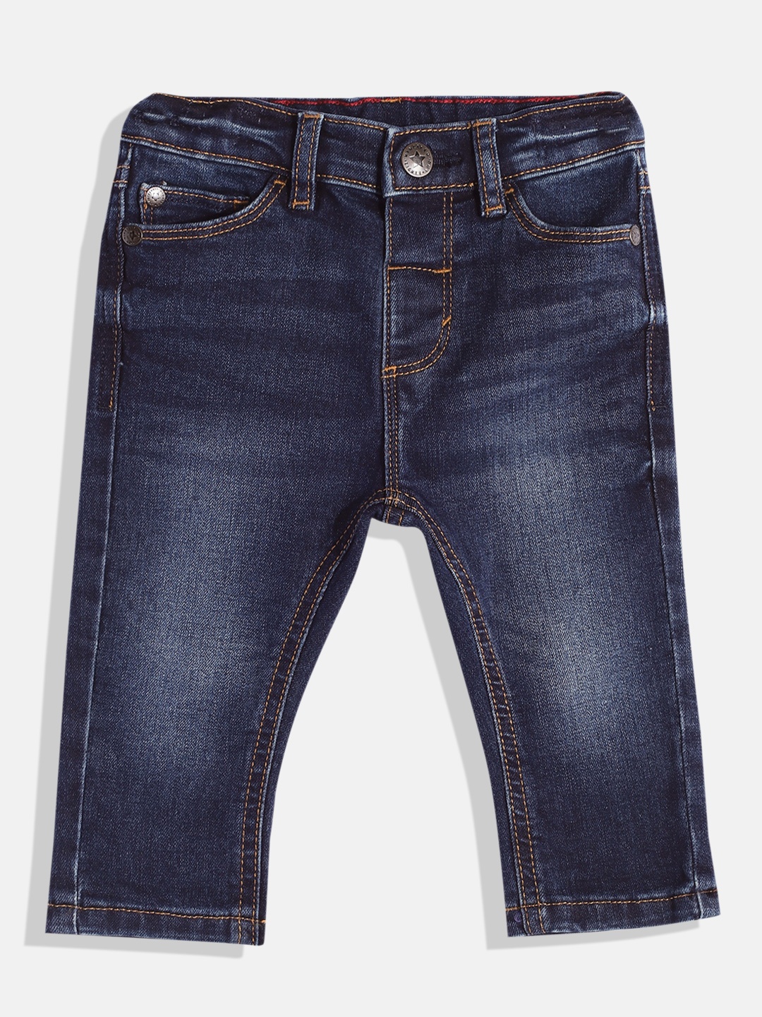 

NEXT Boys Solid Regular Fit Mid-Rise Light Fade Stretchable Jeans, Blue