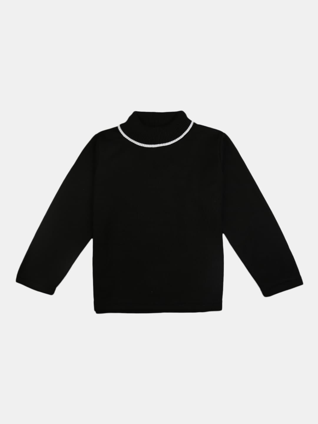 

V-Mart Boys Turtle Neck Cotton Pullover, Black