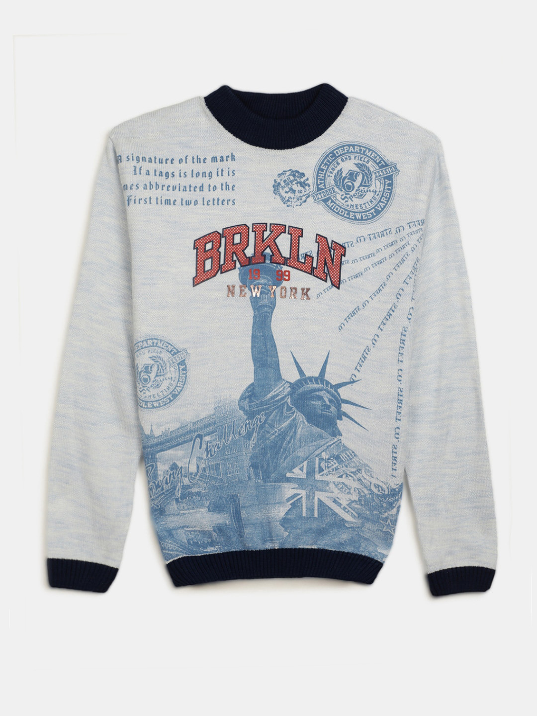 

V-Mart Boys Typography Printed Pullover, Blue