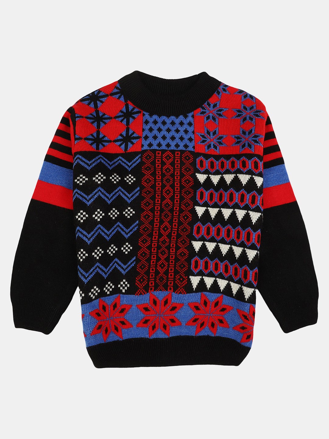 

V-Mart Boys Printed Pullover, Black