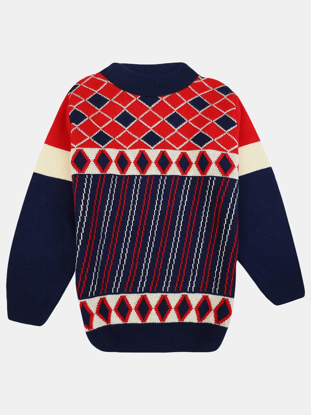 

V-Mart Boys Colourblocked Acrylic Pullover, Blue