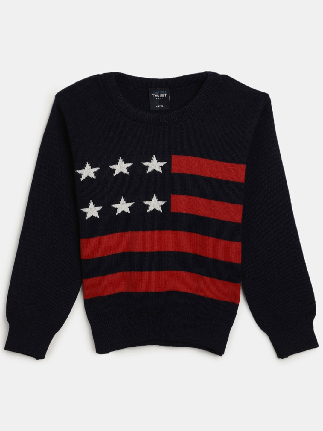 

V-Mart Boys Graphic Printed Pullover, Black