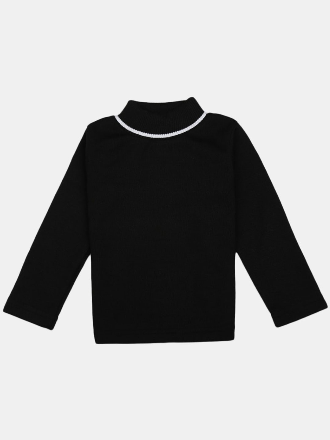 

V-Mart Boys Turtle Neck Cotton Pullover, Black