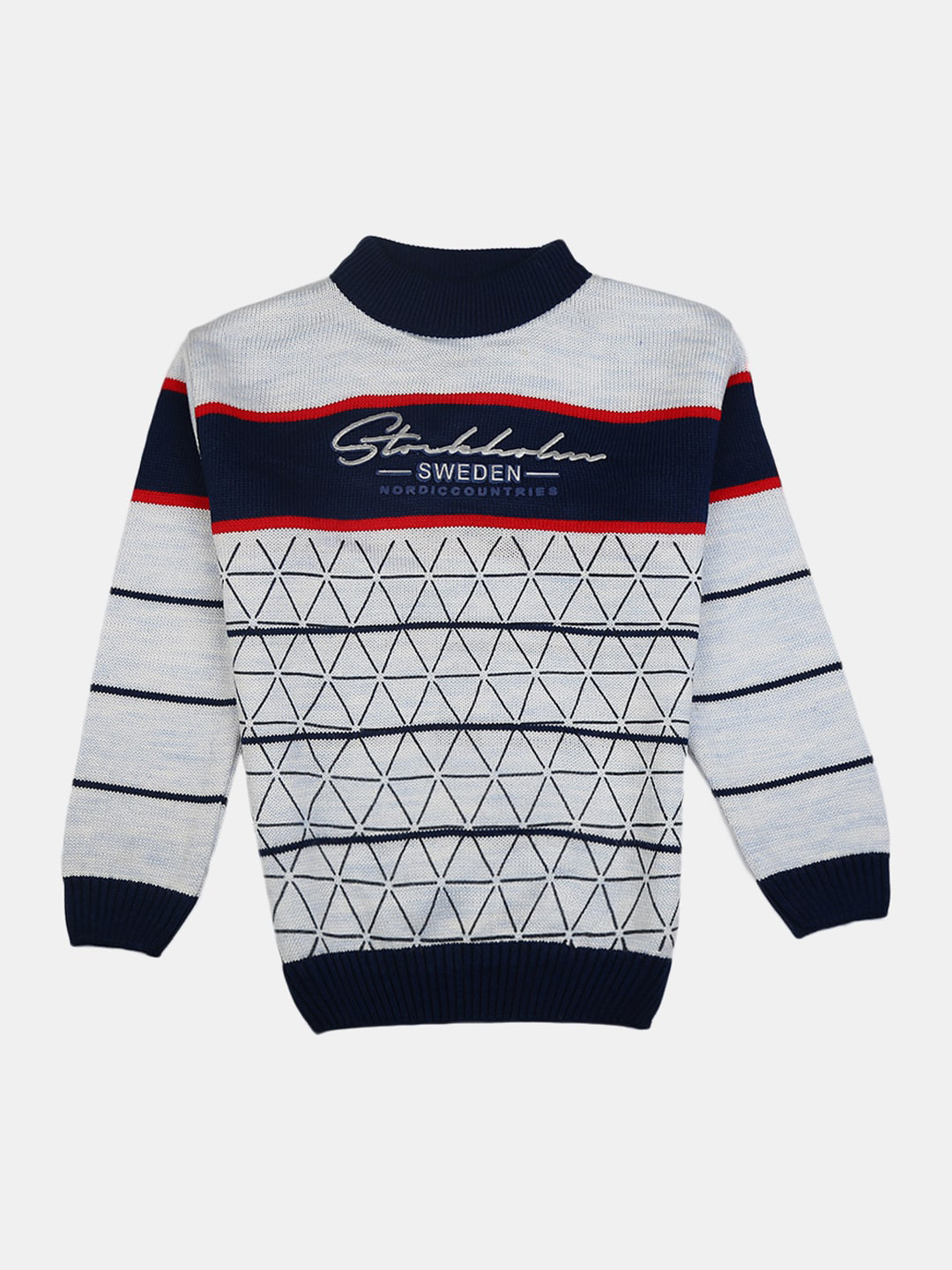 

V-Mart Boys Typography Printed Acrylic Pullover, Navy blue