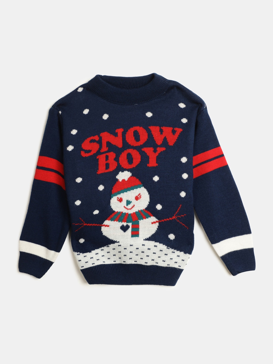 

V-Mart Boys Graphic Snowman Printed Acrylic Pullover, Blue