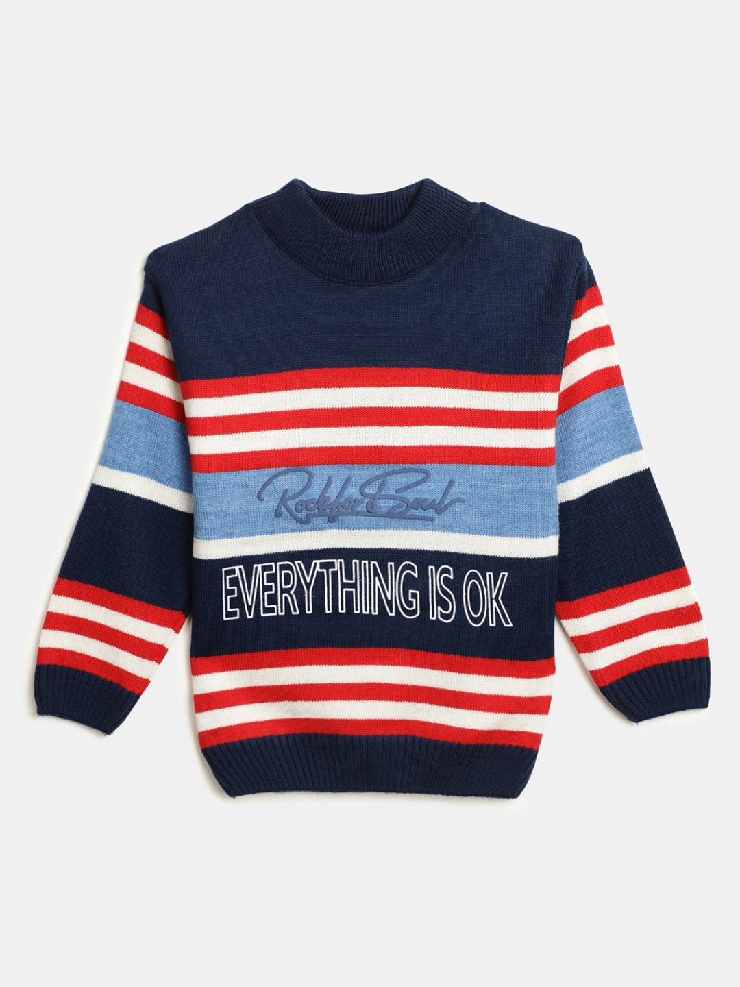 

V-Mart Boys Striped Acrylic Pullover, Blue