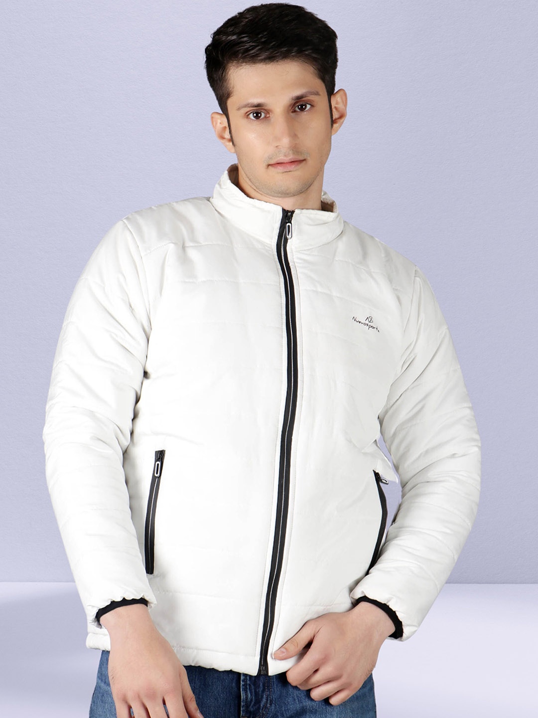 

NUEVOSDAMAS Mock Collar Puffer Jacket, White