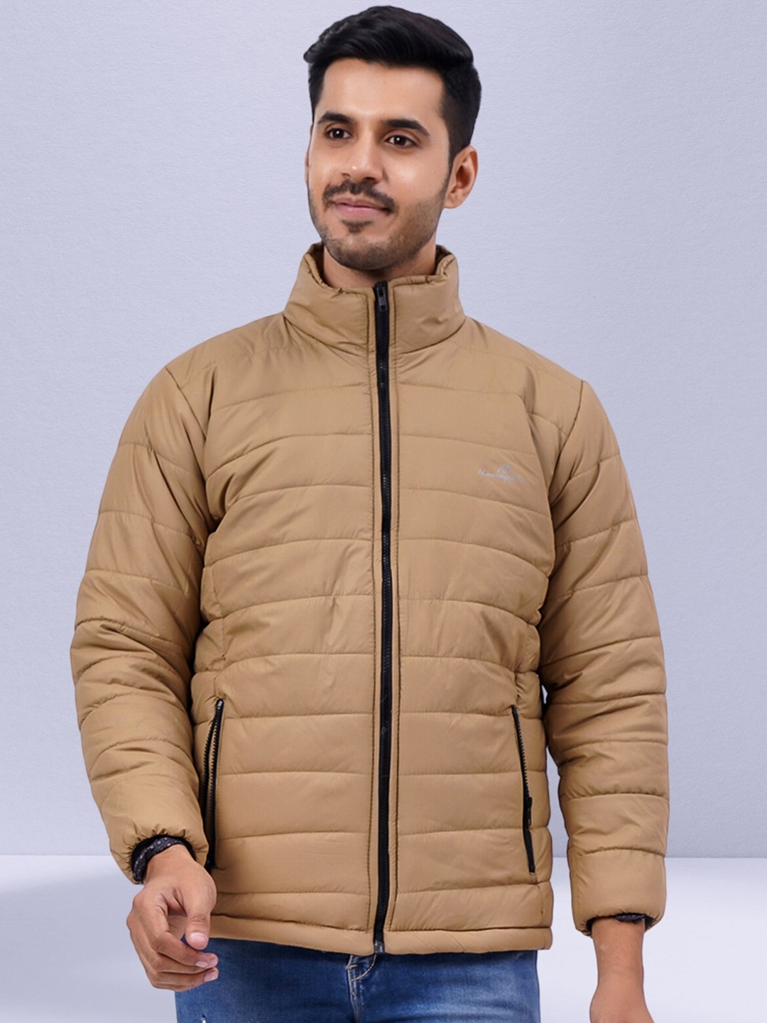 

NUEVOSDAMAS Mock Collar Puffer Jacket, Beige