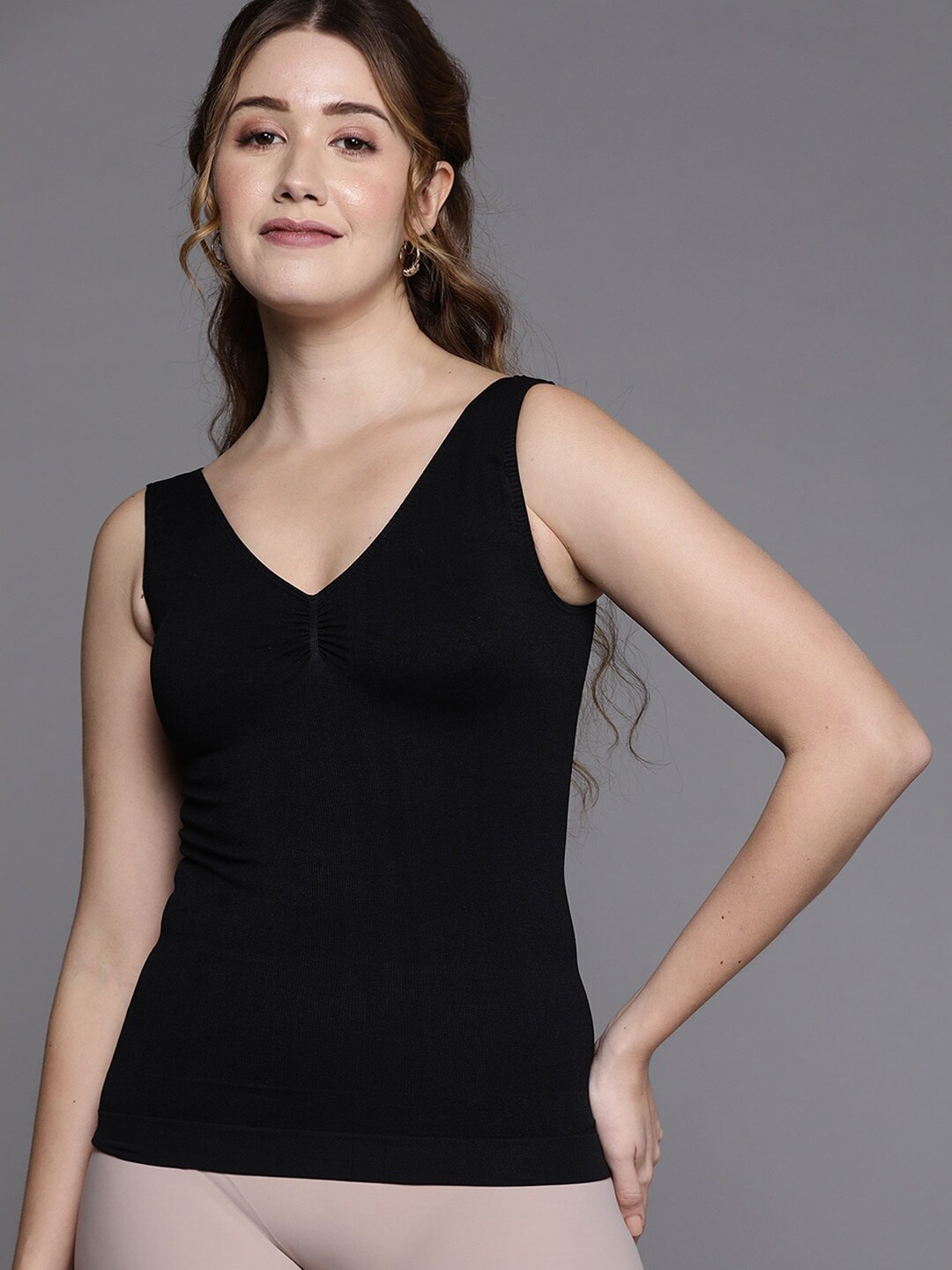 

Inddus Non-Padded Seamless Camisole, Black