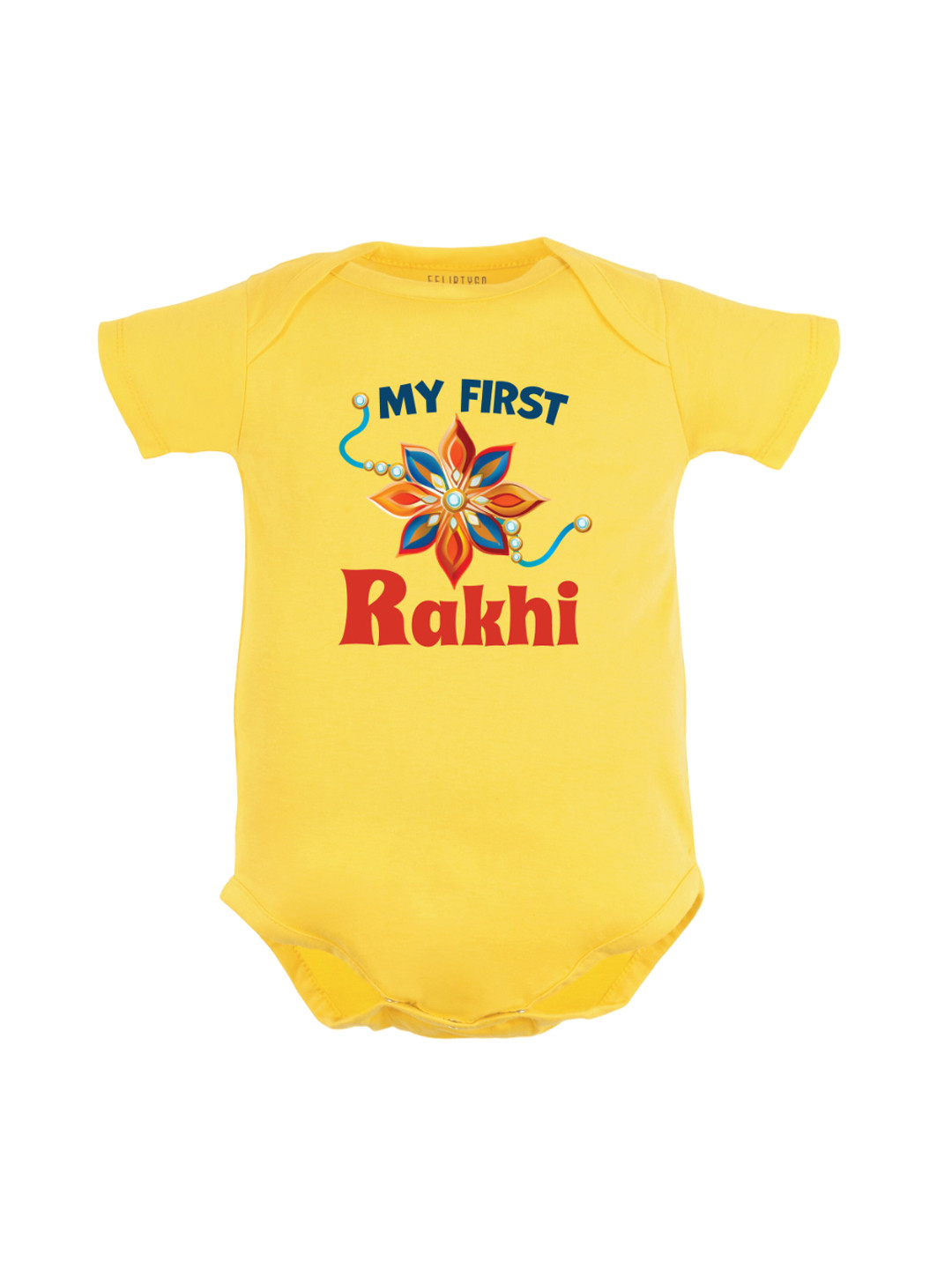 

FFLIRTYGO Infants Kids Typography Printed Pure Cotton Bodysuit, Yellow