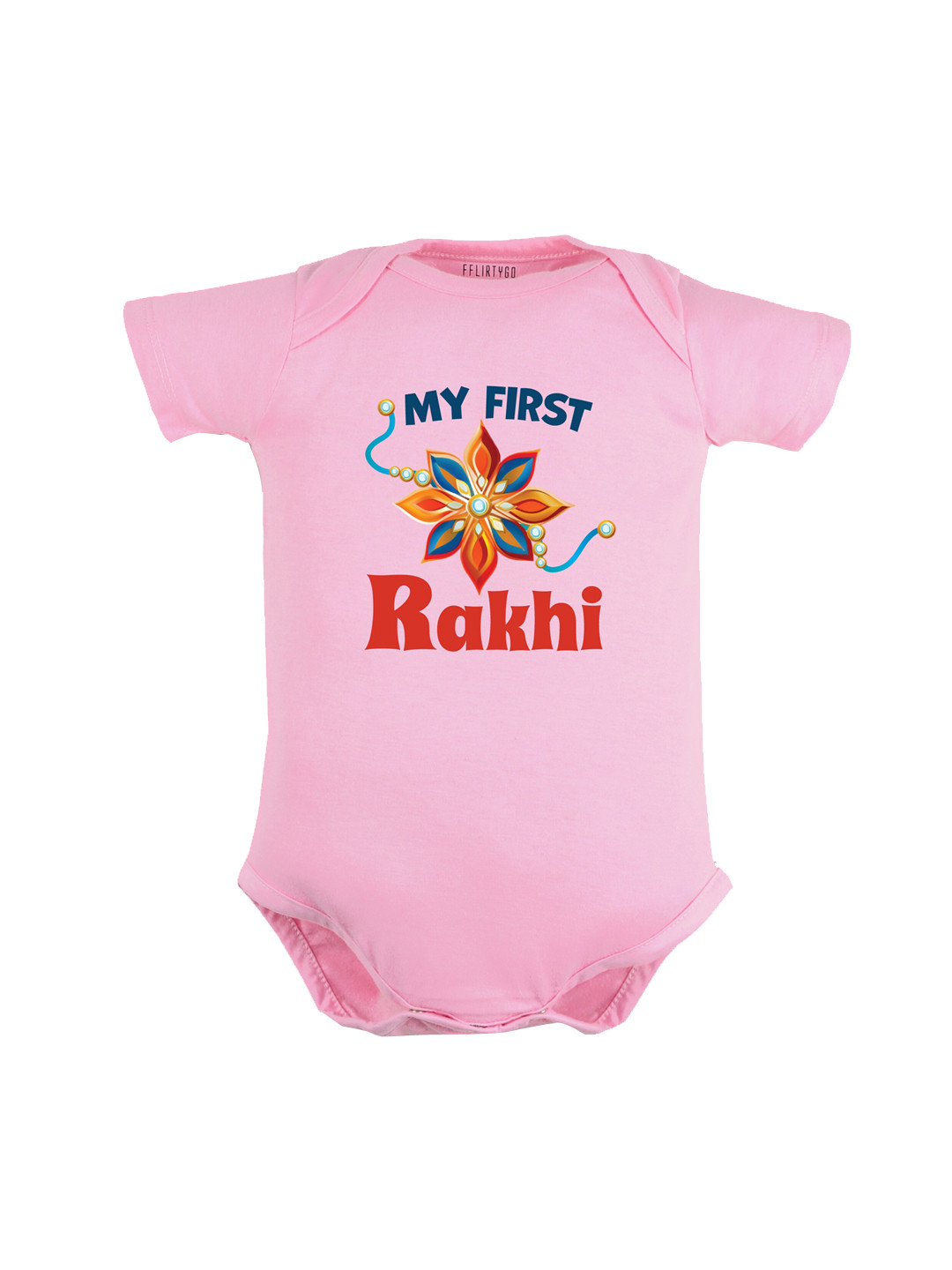 

FFLIRTYGO Infants Kids Printed Pure Cotton Bodysuit, Pink