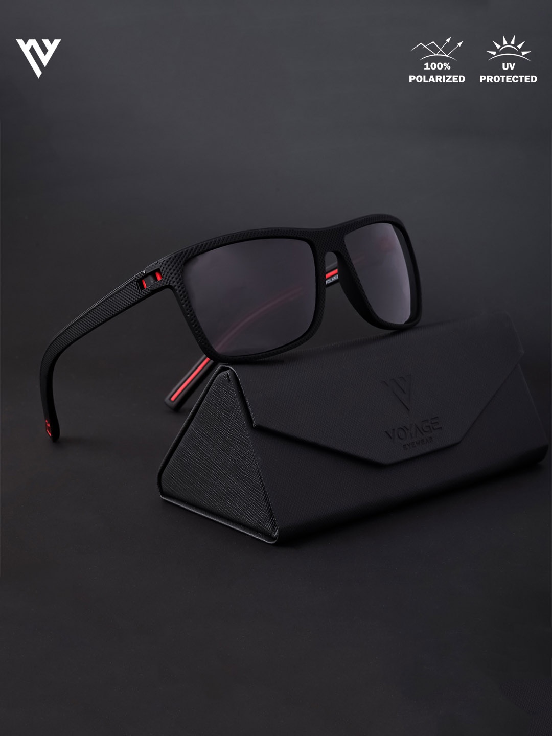 

Voyage Unisex Wayfarer Polarised and UV Protected Lens Sunglasses, Black