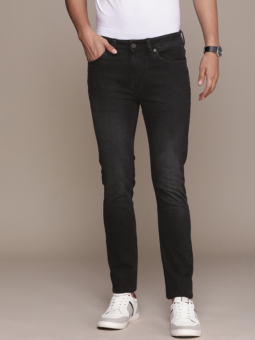 

French Connection Men Stretchable Jeans, Black