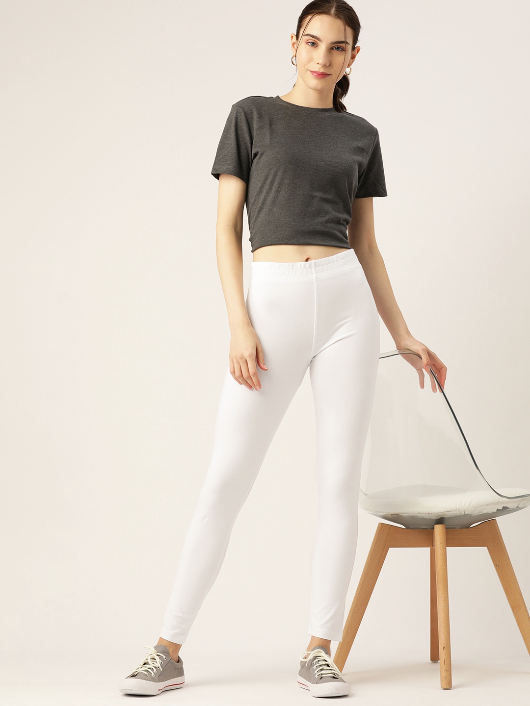 

DressBerry Ankle Length Leggings, White