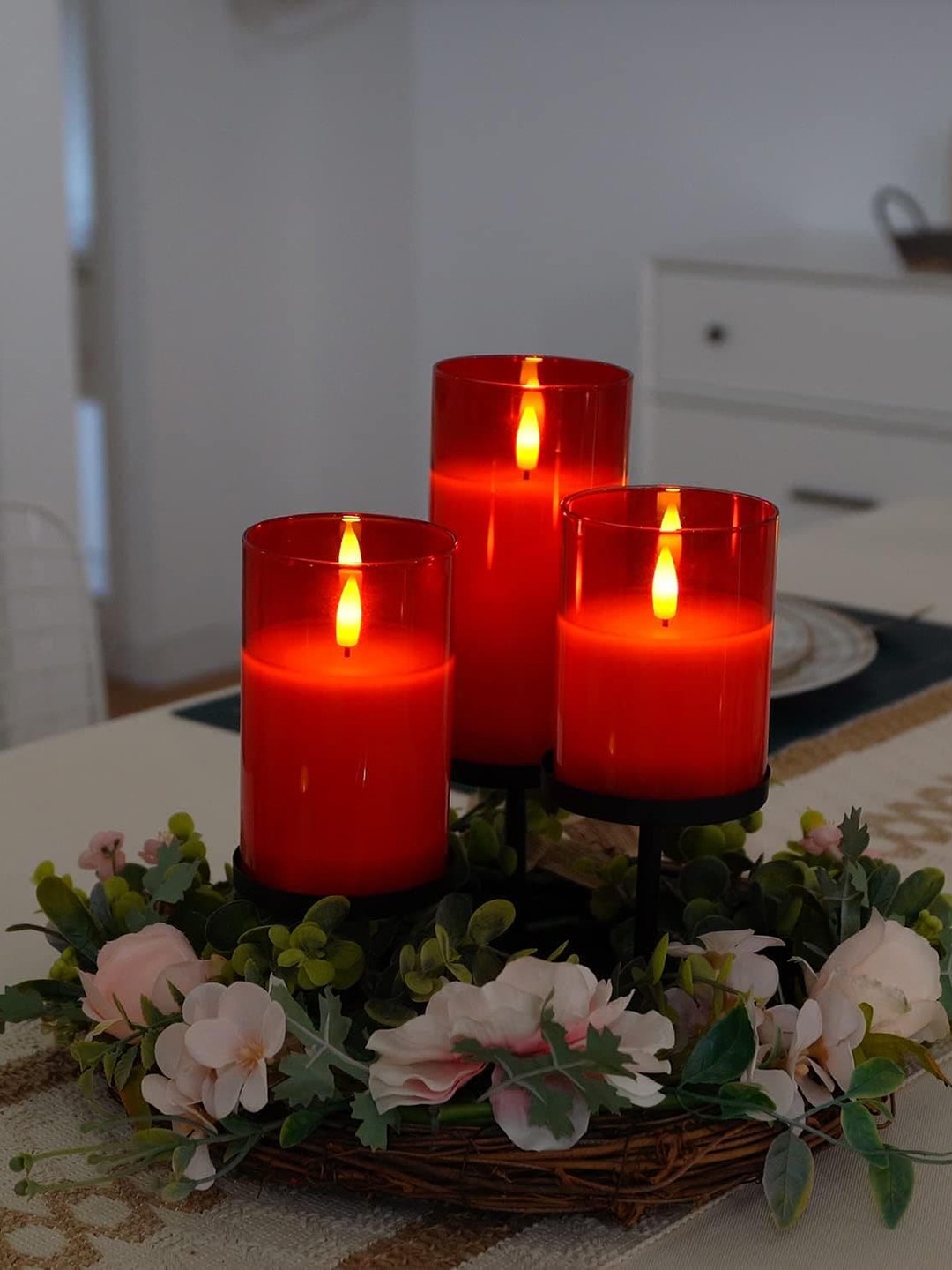 

XERGY Red LED Pillar Candles