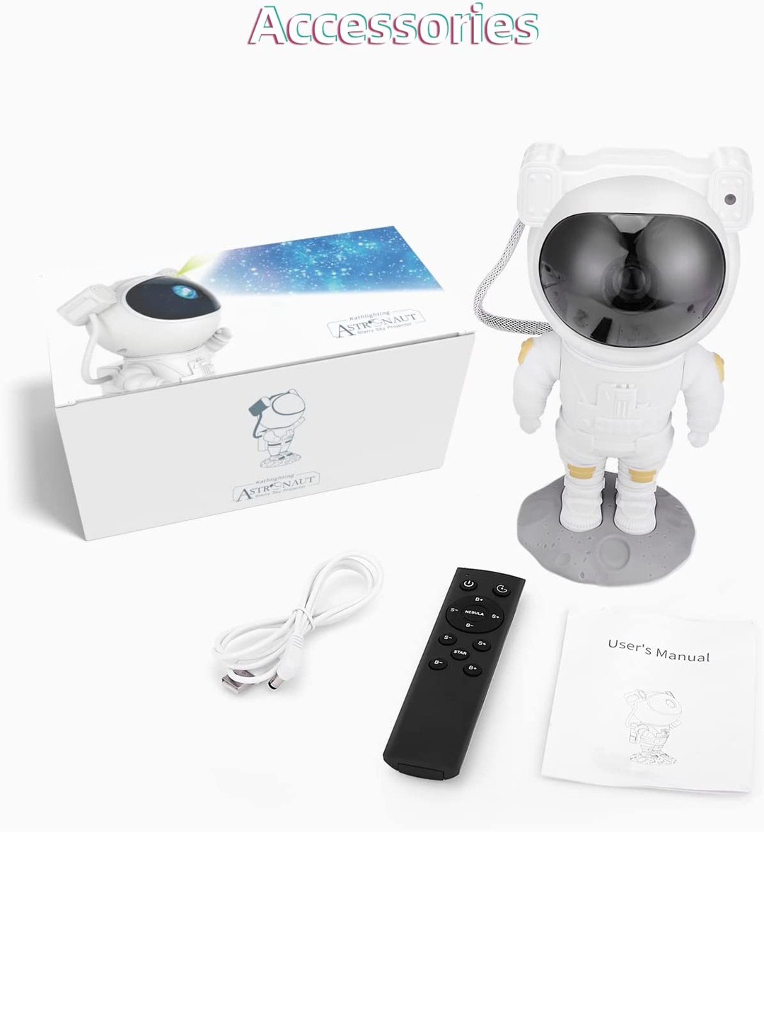 

XERGY Astronaut Starry Projector 360Degree Adjustable Projector Light with Remote Control, White