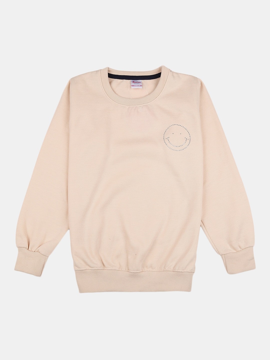 

V-Mart Girls Round Neck Fleece Pullover, Beige