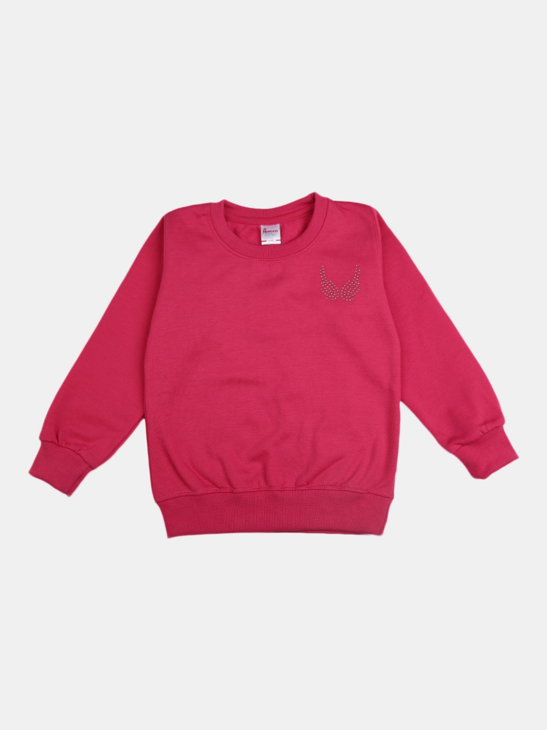 

V-Mart Embellished Round Neck Cotton Pullover Sweatshirt, Pink