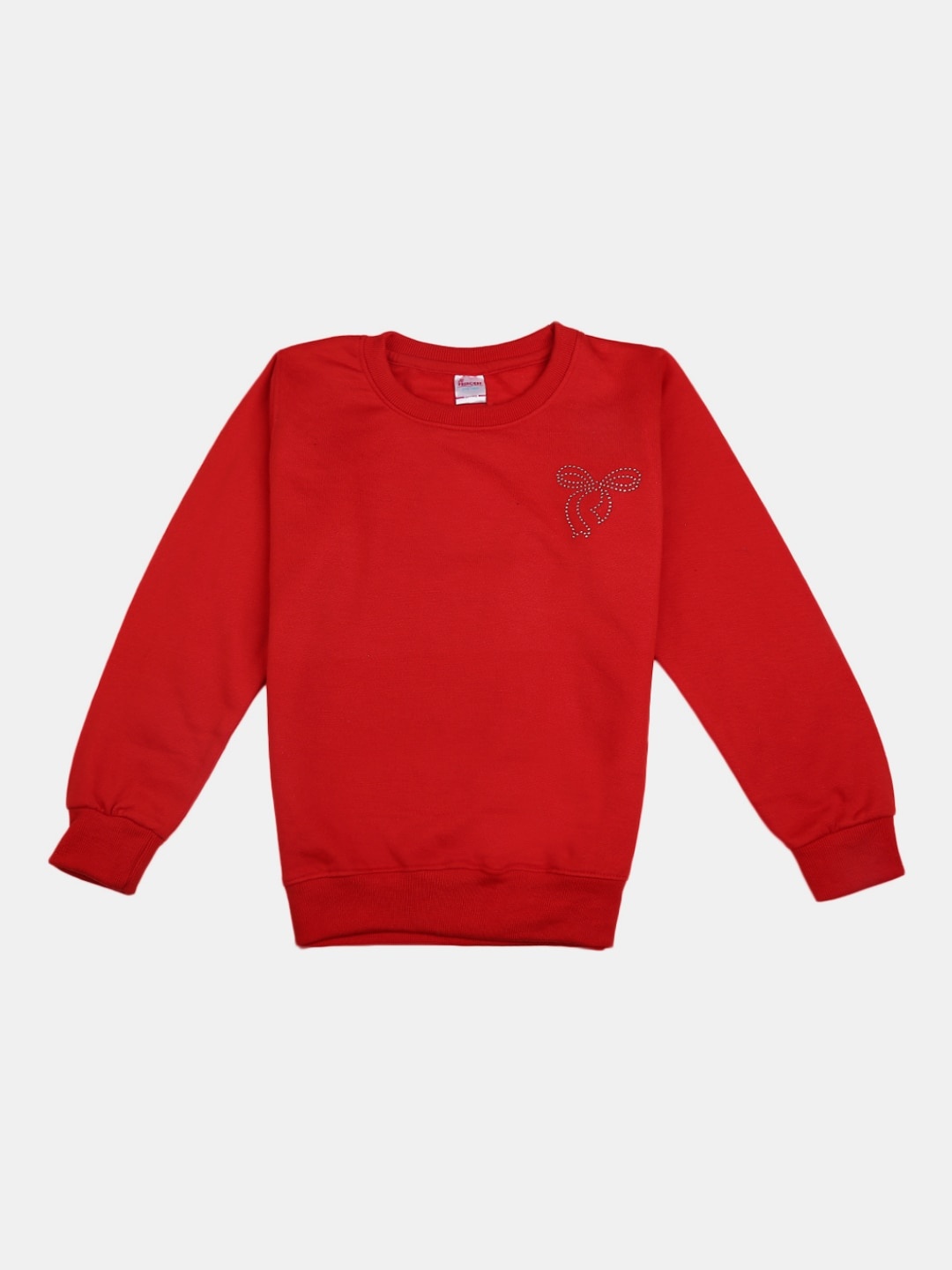 

V-Mart Embellished Round Neck Cotton Pullover Sweatshirt, Red