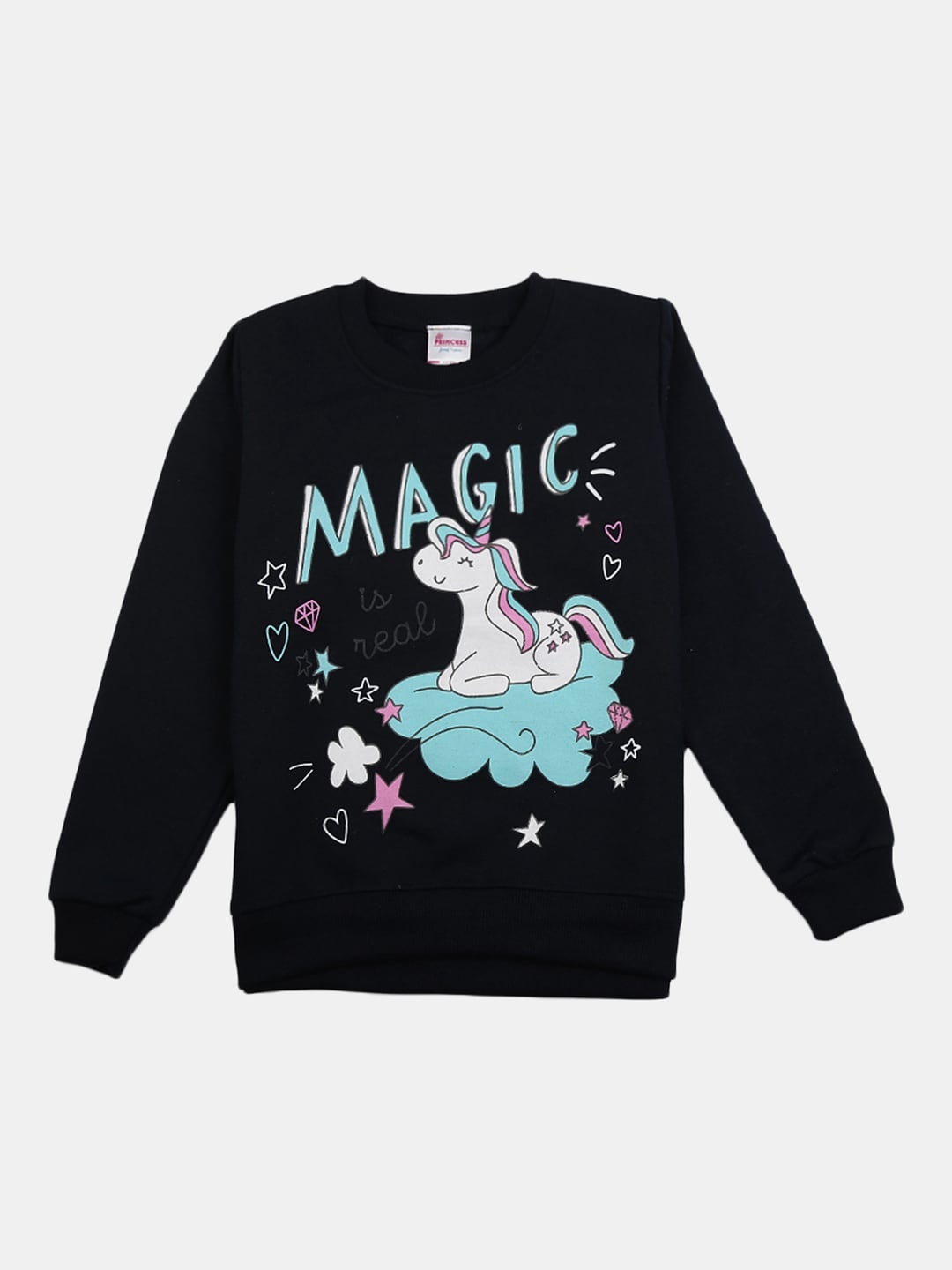 

V-Mart Girls Graphic Printed Cotton Sweatshirt, Navy blue