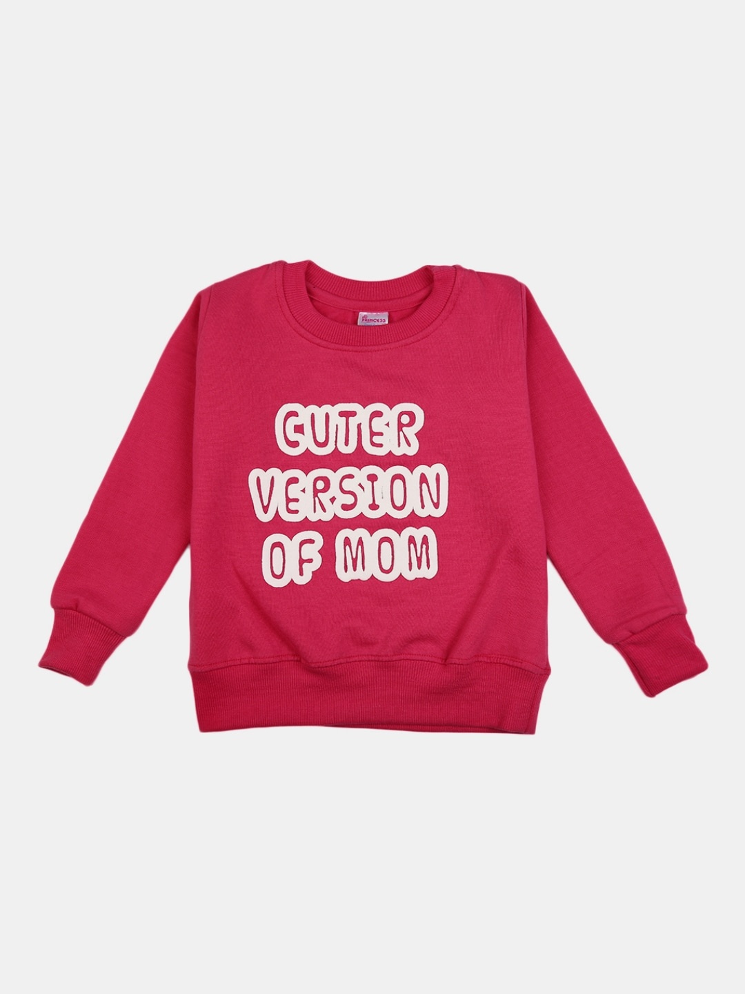 

V-Mart Girls Typography Printed Cotton Sweatshirt, Fuchsia