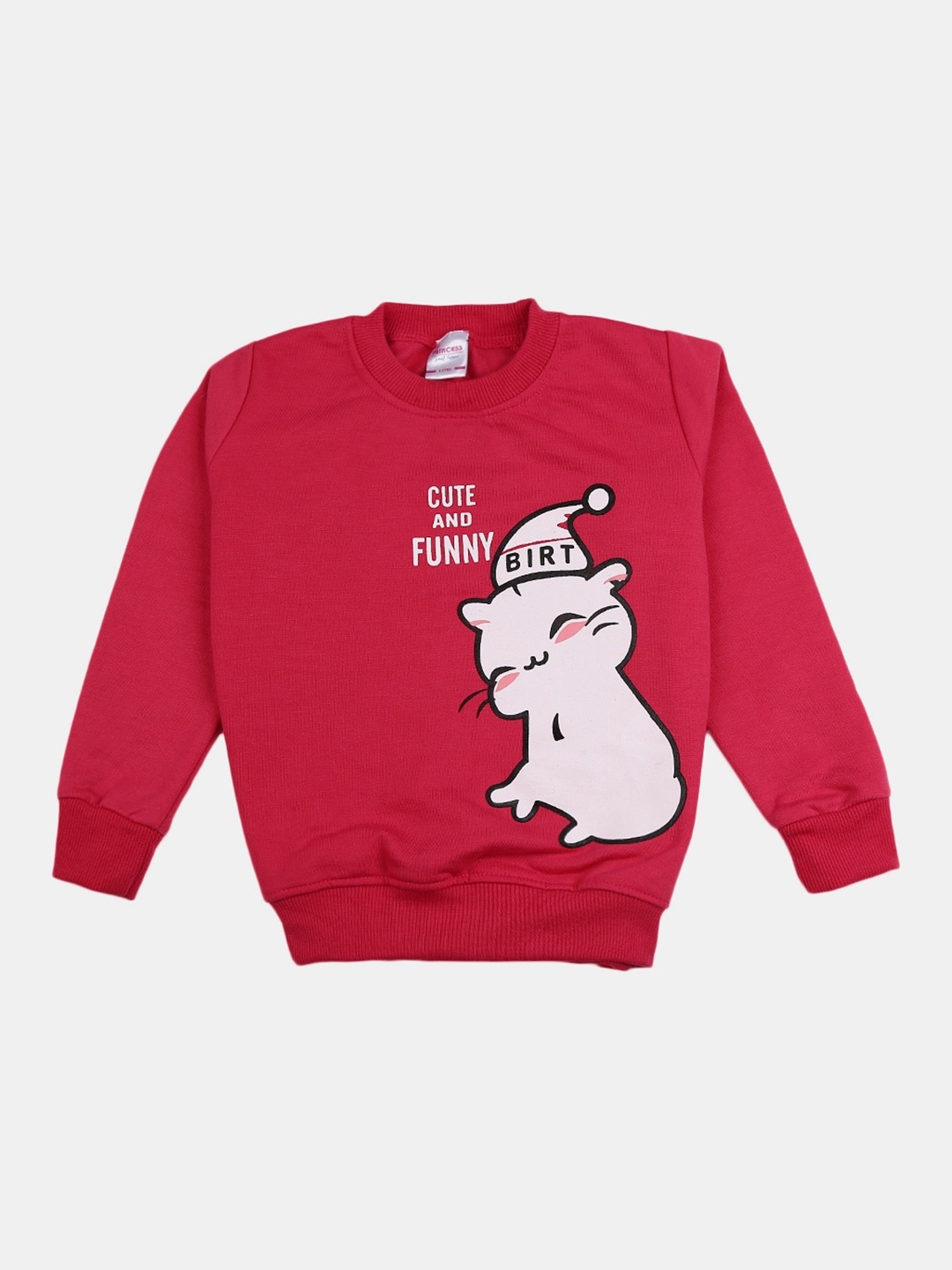 

V-Mart Girls Printed Fleece Sweatshirt, Fuchsia