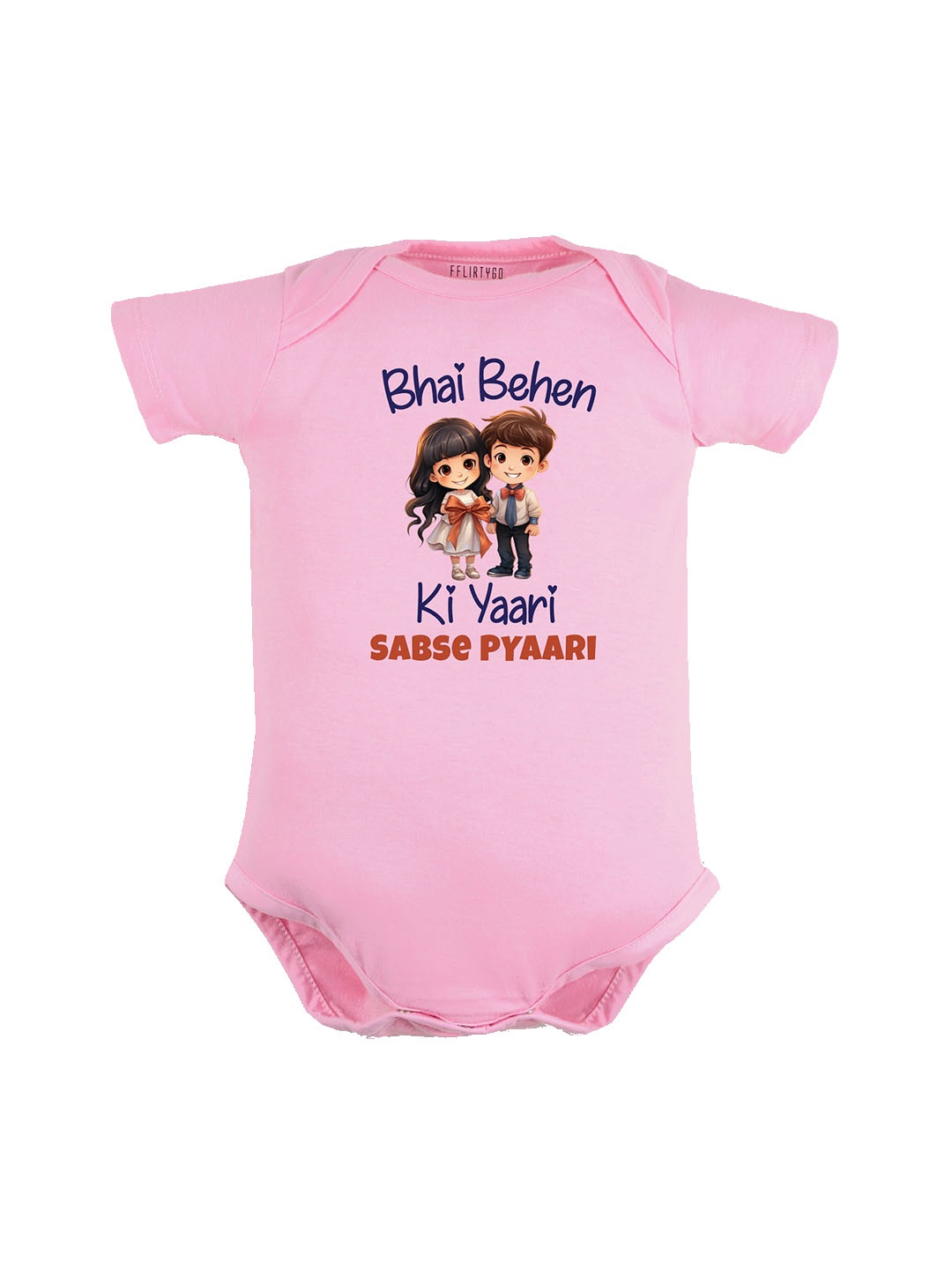 

FFLIRTYGO Infants Typography Printed Cotton Bodysuit, Pink