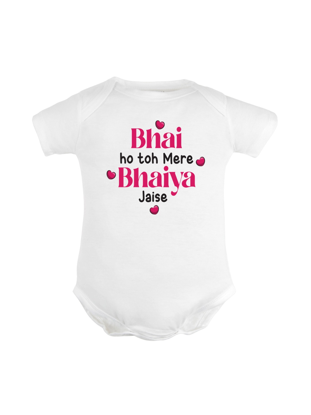 

FFLIRTYGO Infants Kids Typography Printed Pure Cotton Bodysuit, White