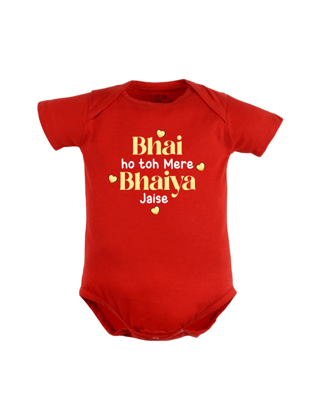 

FFLIRTYGO Kids Typography Printed Cotton Bodysuit, Red