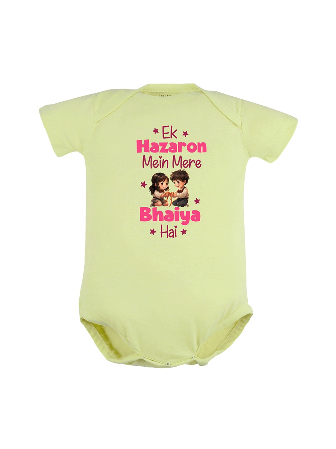 

FFLIRTYGO Kids Typography Printed Pure Cotton Bodysuit, Green