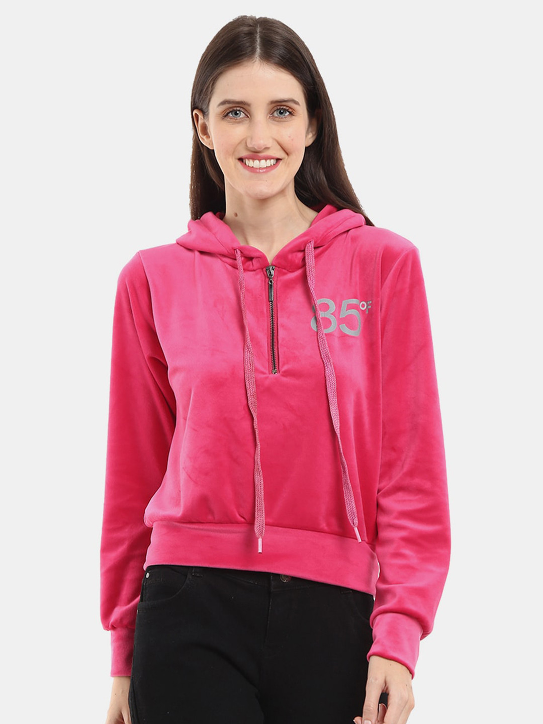 

V-Mart Hooded Cotton Sweatshirt, Pink