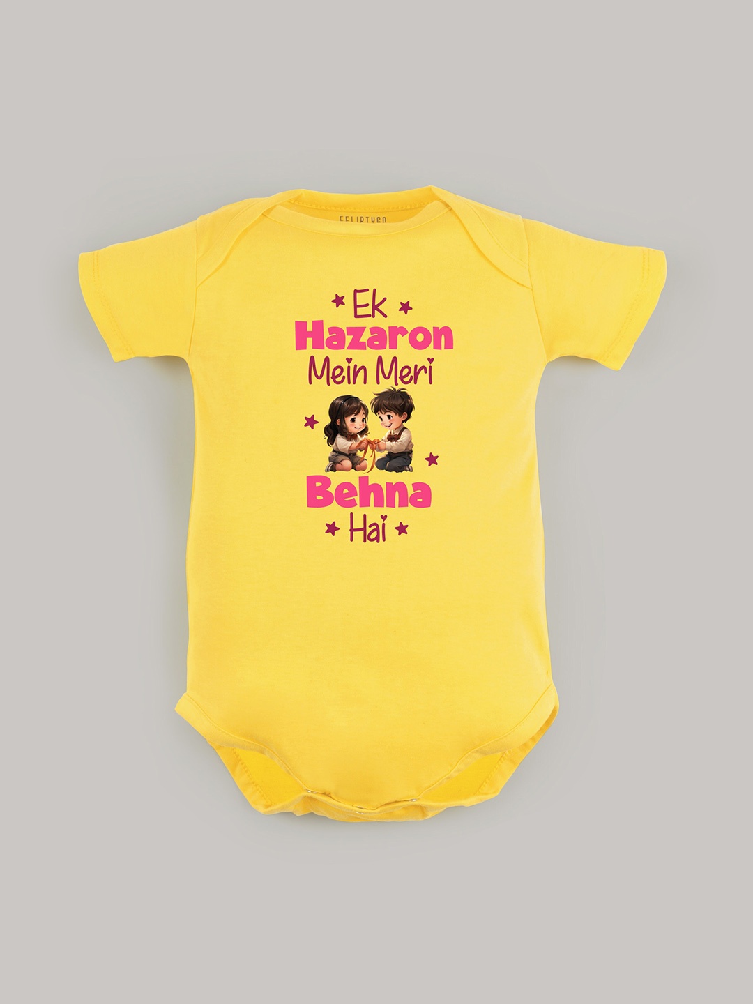 

FFLIRTYGO Infants Typography Printed Cotton Bodysuit, Yellow