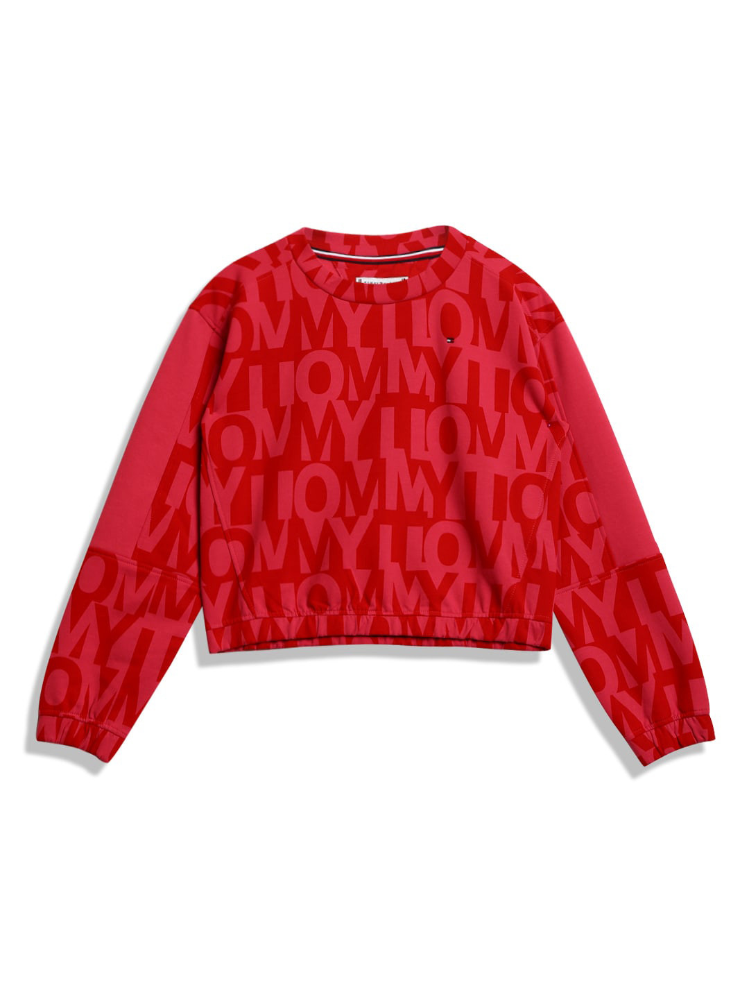 

Tommy Hilfiger Girls Typography Printed Cotton Pullover, Red