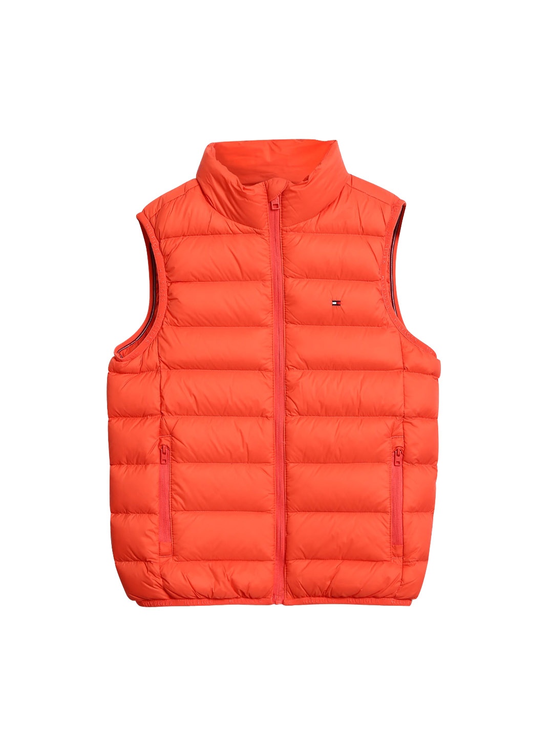 

Tommy Hilfiger Girls Sleeveless Stand Collar Puffer Jacket, Red