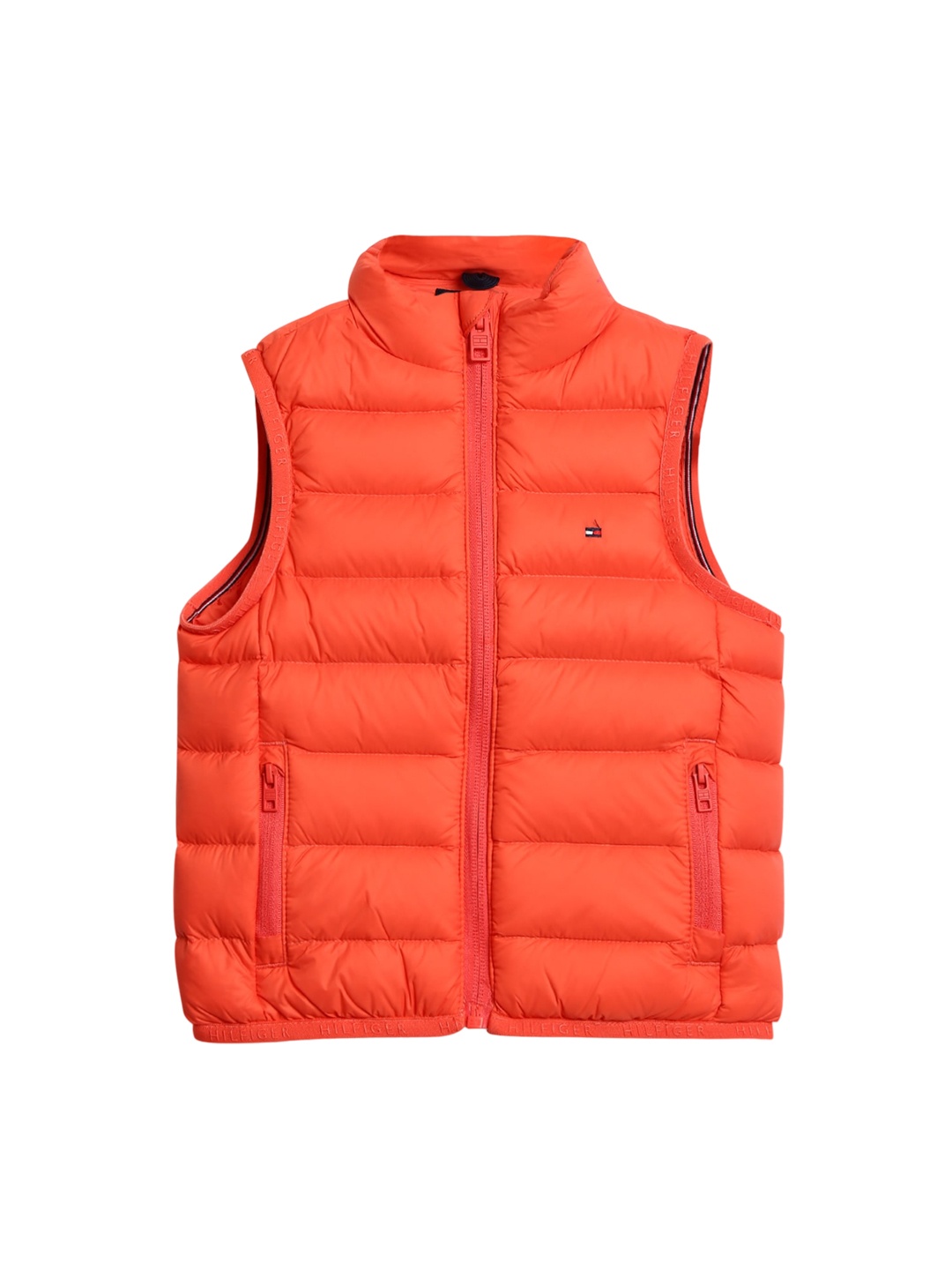 

Tommy Hilfiger Girls Sleeveless Stand Collar Puffer Jacket, Red
