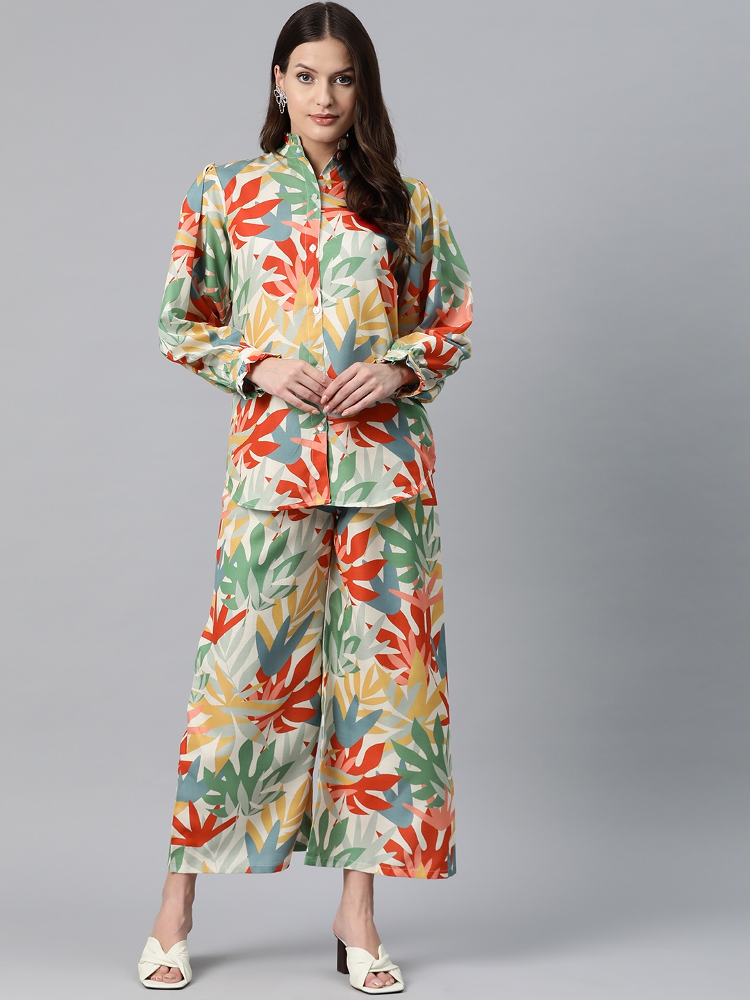 

Readiprint Printed Pure Cotton Longline Shirt & Palazzos, Multi