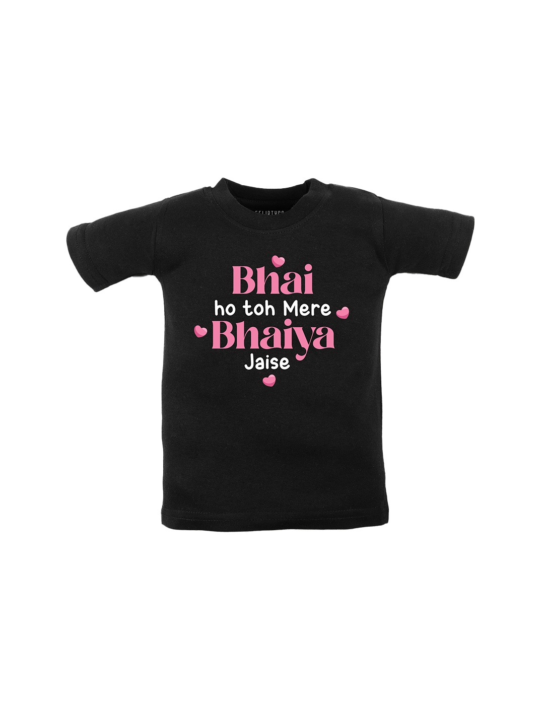 

FFLIRTYGO Kids Typography Printed Cotton T-shirt, Black