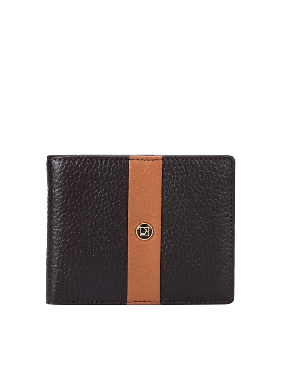 

Da Milano Men Textured Leather Two Fold Wallet, Brown
