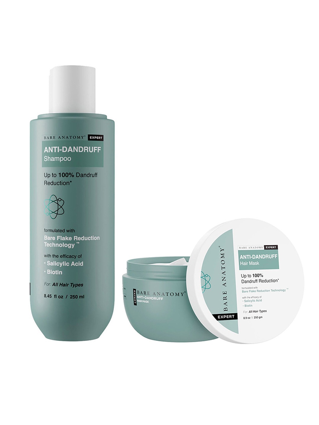 

Bare Anatomy Set of Expert Anti Dandruff Shampoo 250 ml + Hair Mask 250 g, Grey