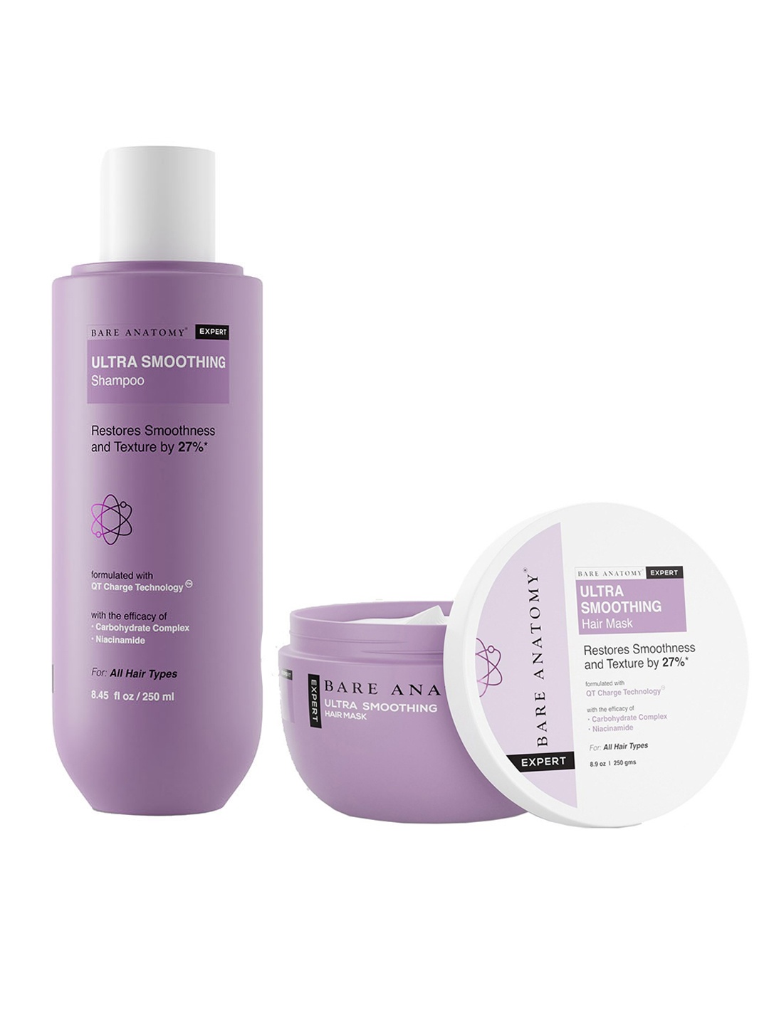 

Bare Anatomy Set of Expert Ultra Smoothing Shampoo 250 ml + Hair Mask 250 g, Lavender