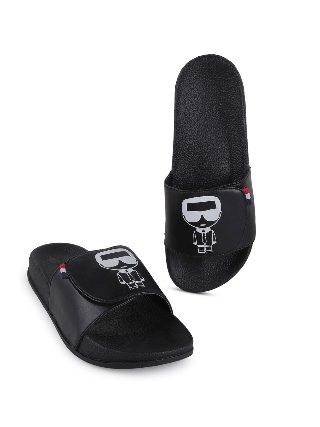 

PERY PAO Men Printed Sliders, Black