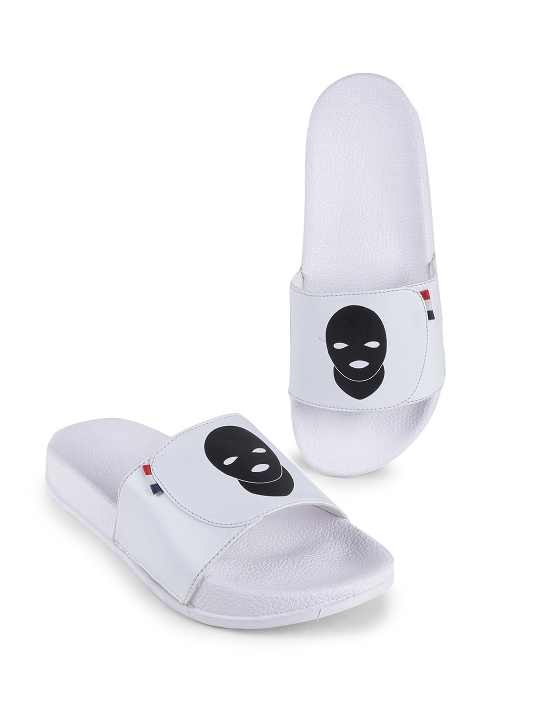 

PERY PAO Men Printed Sliders, White