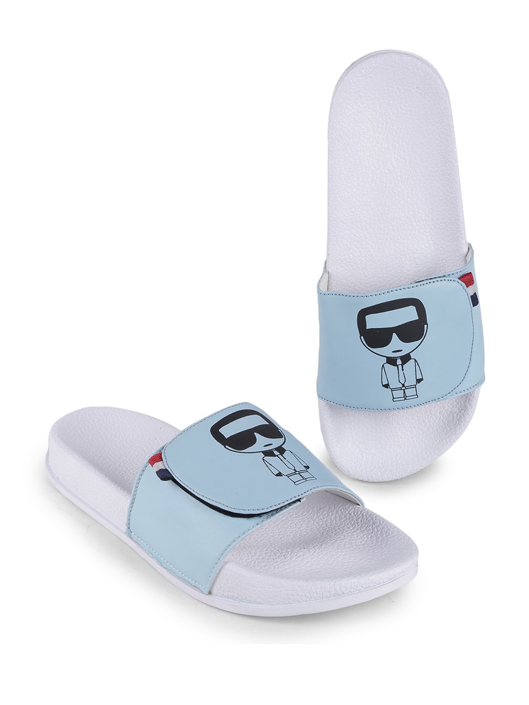 

PERY PAO Men Printed Sliders, Blue